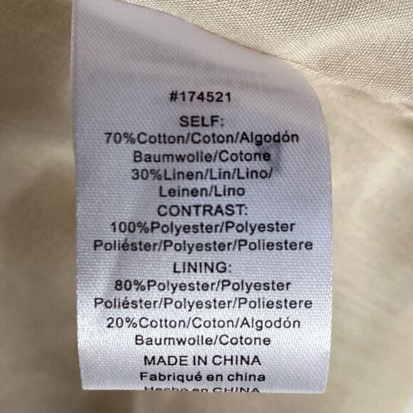 Anthropologie Dolan Beige Linen Blend Cropped Blazer NWT Size Extra Extra Small - Picture 7 of 9